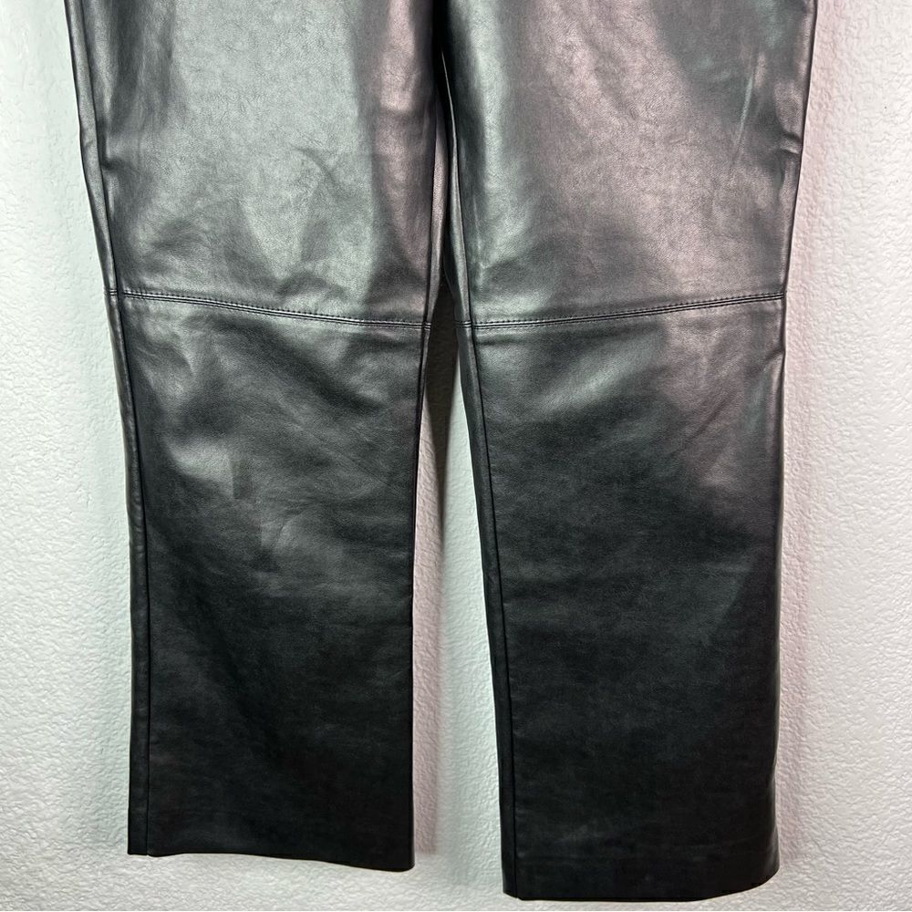 Wilfred Black Faux Leather Straight Leg  Women’s Moto Grunge Holiday Pants Sz 2 - Picture 5 of 11
